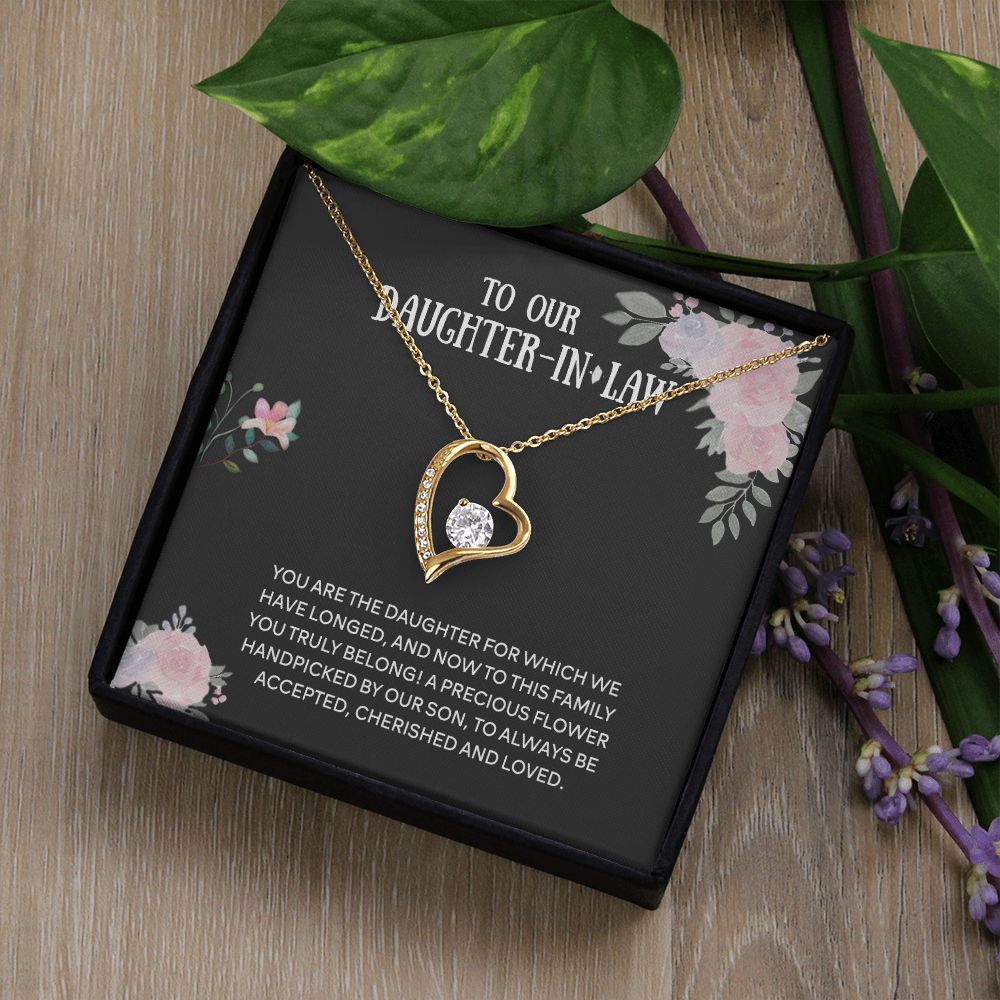 To Our Daughter-in-law Necklace from Mother-in-law Daughter-in-law Birthday Gift Forever Love Necklace