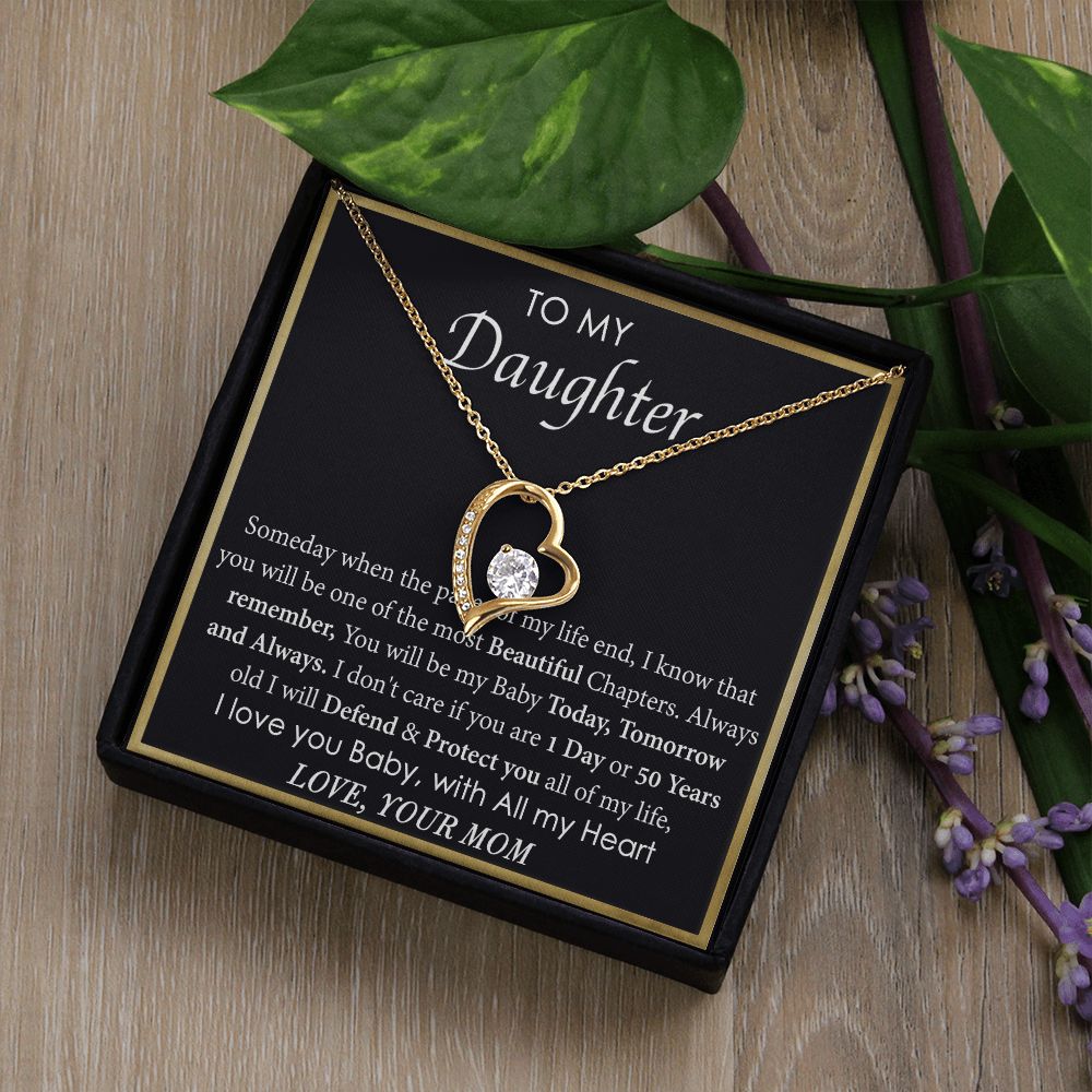 Mother Daughter Gift Ideas, To My Daughter Gift Necklace from Mom, Jewelry Pendant Present for Daughter, Birthday Christmas Gift Graduation Gifts for Daughters, Mother and Daughter Necklace 2136 Forever Love Necklace
