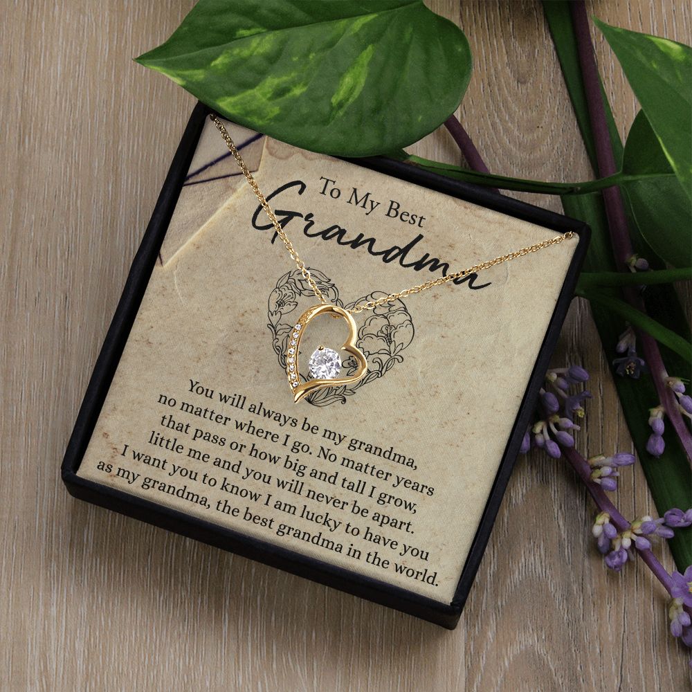 To My Grandma Necklace, Gift for Grandmother Necklace, Mothers Day Gift For Grandma Nana, Grandma Jewelry From Grandchildren GrandKids , Jewelry Box Gift For Grandma Grandmother6 Forever Love Necklace