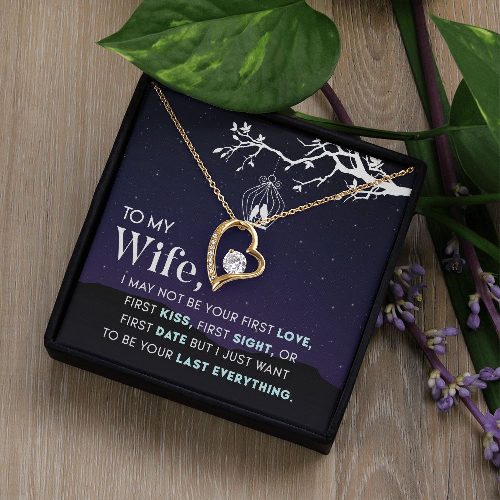 To My Wife Necklace from Husband, Personalized Necklace for Women, Luxury Necklace for Wife from Man Men, Wedding Anniversary Present For Wife, Beautiful Wife Jewelry Christmas Birthday Gift For Wife15 Forever Love Necklace