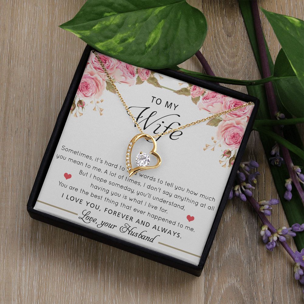 To My Wife Necklace Gift For Wife Birthday Gift For Wife Romantic Gifts For Her Forever Love Necklace