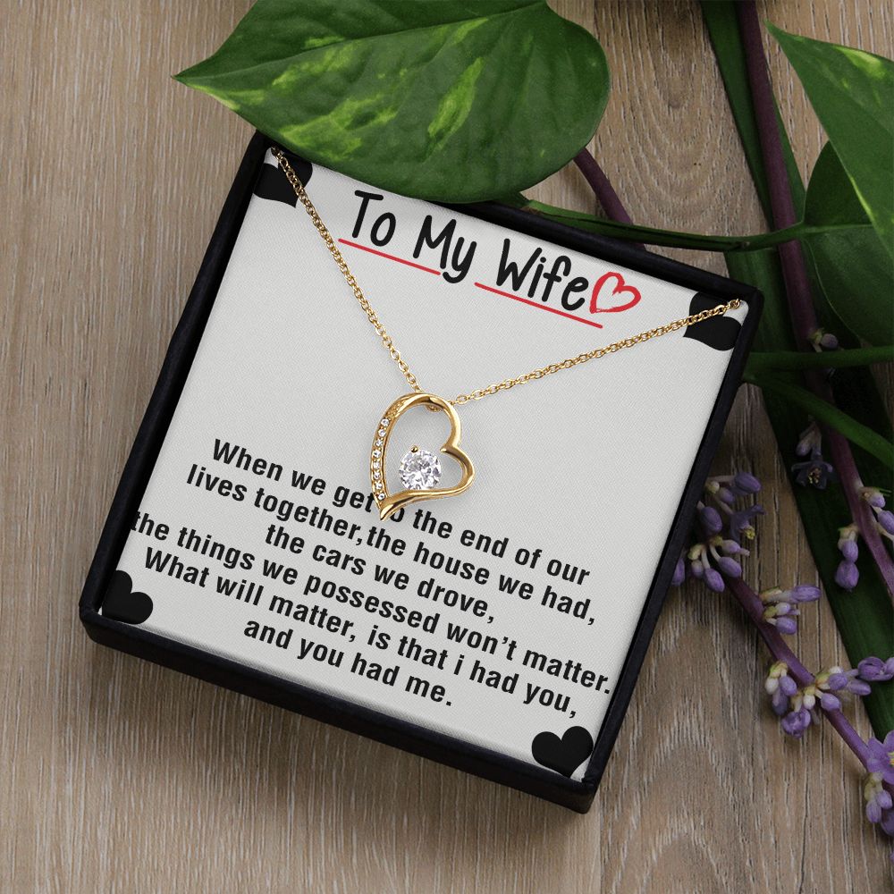 To My Wife Necklace from Husband, Personalized Necklace for Women, Luxury Necklace for Wife from Man Men, Wedding Anniversary Present For Wife, Beautiful Wife Jewelry Christmas Birthday Gift For Wife25 Forever Love Necklace