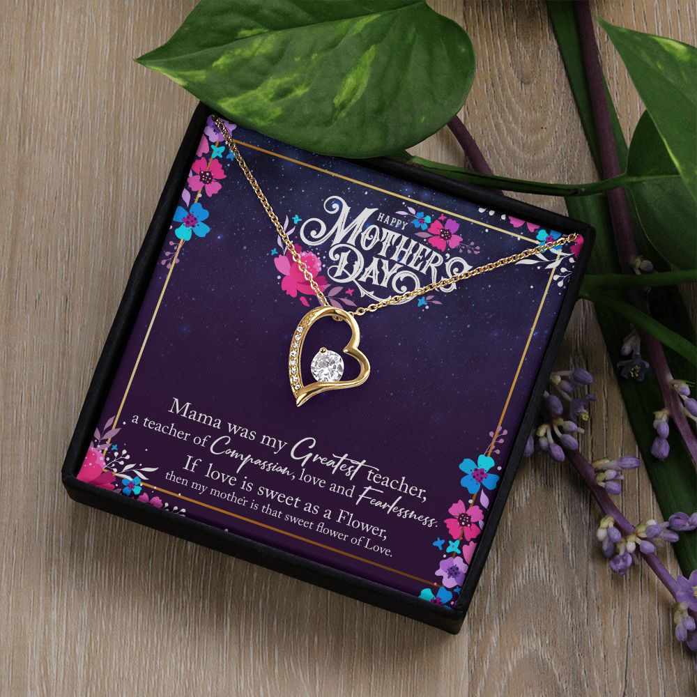 To My Mom Mother Necklace Pendant Gìt From Daughter Or Son Happy Mothers Day Mama Was My Greatest Teacher With Message Card Gift For Mom Forever Love Necklace
