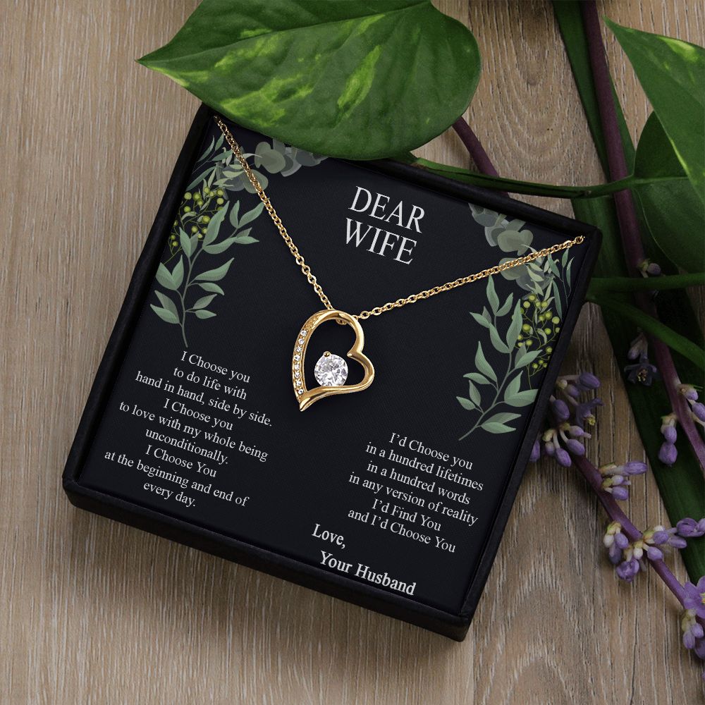 Birthday Gifts For Wife, Necklace Gifts For Wife From Husband, To My Wife Jewelry For Women , To My Wife Necklace  from Husband Wedding Anniversary Present For Wife, Beautiful Wife Jewelry Christmas12 Forever Love Necklace