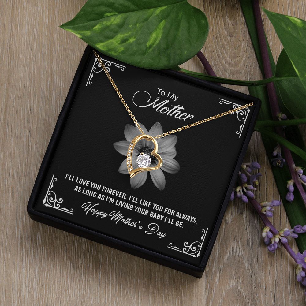 Mom Necklace Gifts for Mom from Daughter to Mom Gifts for Mothers Day from Daughter, To My Mom Necklace from Daughter to Mom Birthday Gifts Necklace with Message Card and Gift Box2247 Forever Love Necklace