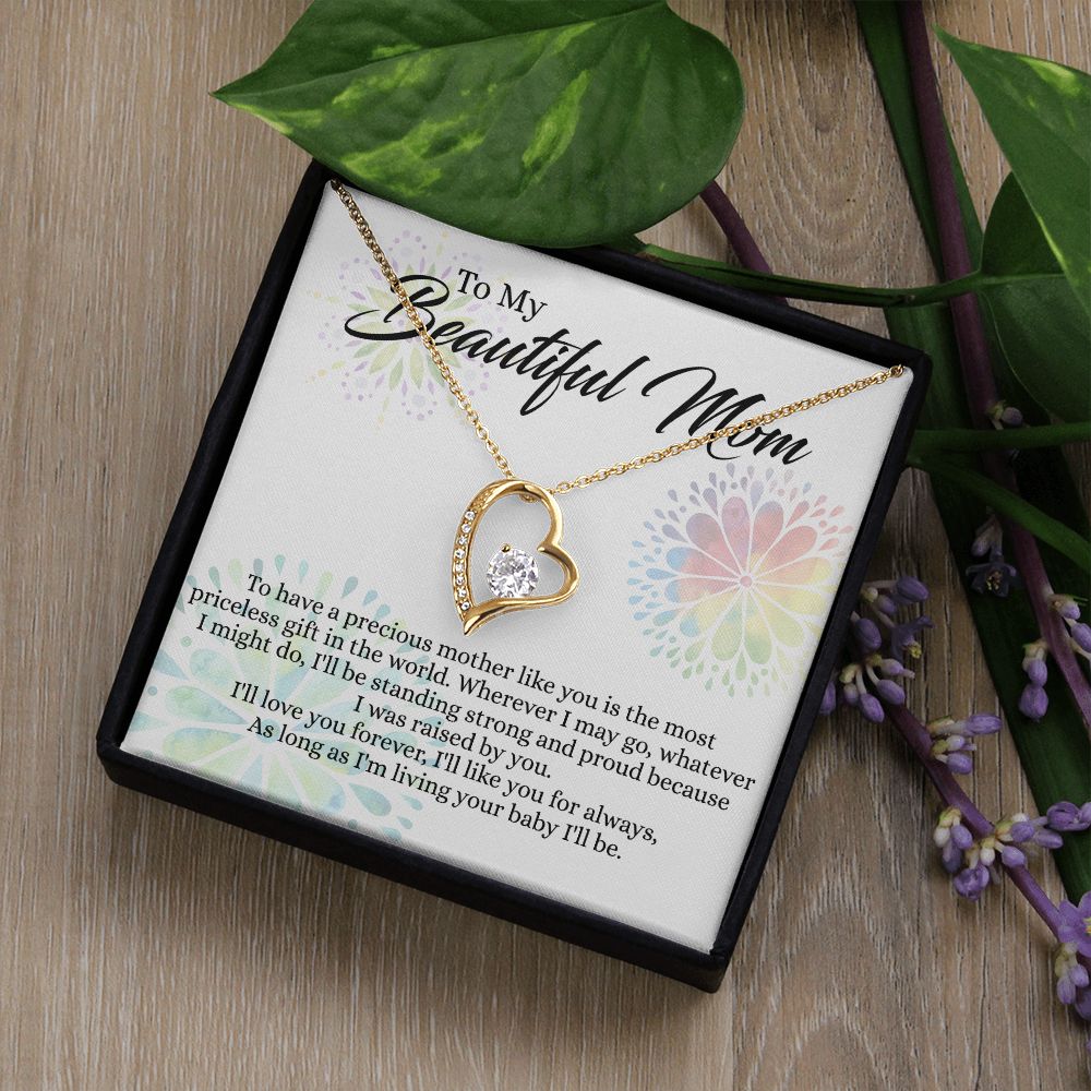 To My Mom Necklace, Gift For Mom, Mother's Day Gift from Daughter, Mom Jewelry Gift for Mothers Day, Birthday Gift for Mother, Moms Gift from Daughter Son, Necklace for Mom Mother 4 Forever Love Necklace