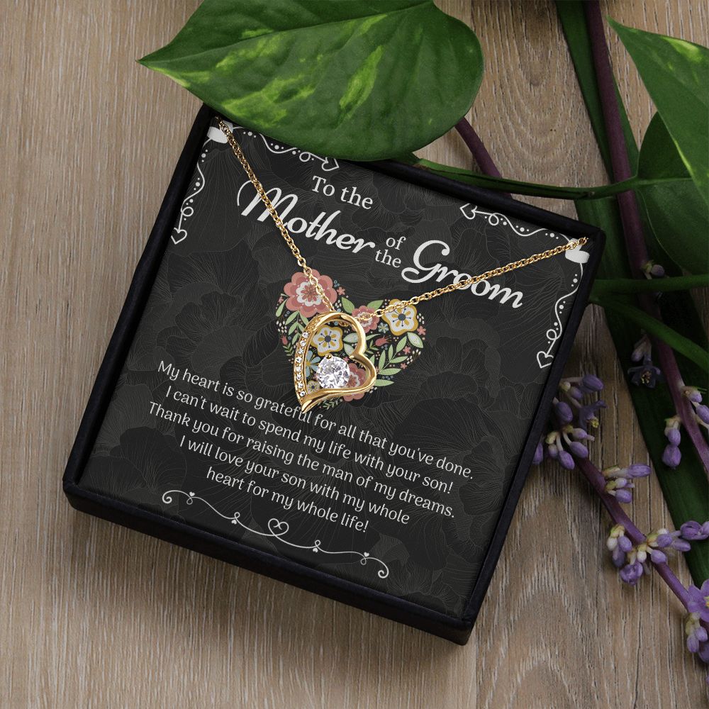 Mother of the Groom Sunflower Bracelet from Bride, Mother of the Groom Jewelry, Unique Mother Of The Groom Wedding Gift, Mom of Groom Gift Forever Love Necklace