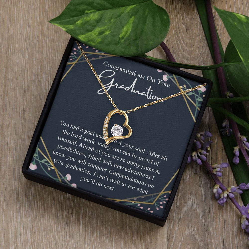 Graduation Gift For Her Necklace High School Graduation Gift, Congrats Graduation Pendants Gift For Daughter, Granddaughter, Niece, Sister Forever Love Necklace