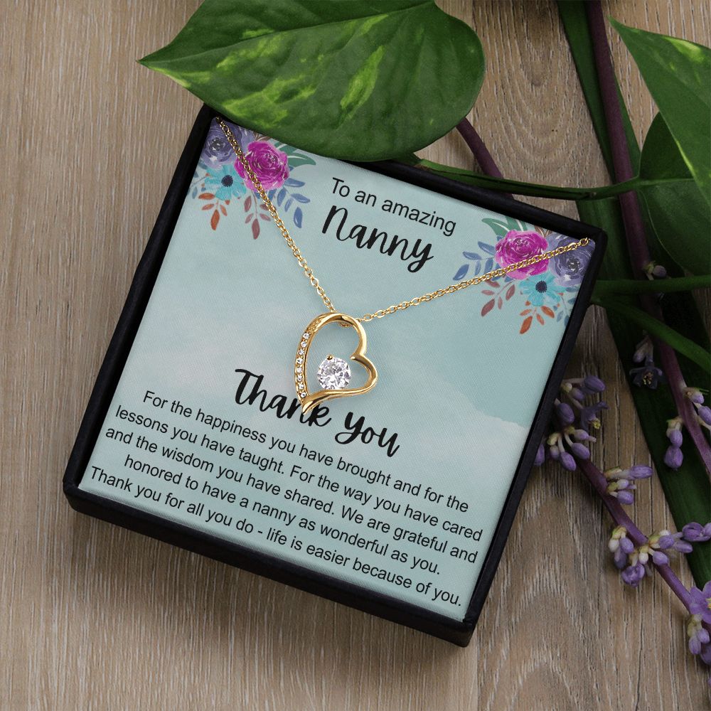 To My Grandma Necklace, Gift for Grandmother Necklace, Mothers Day Gift For Grandma Nana, Grandma Jewelry From Grandchildren GrandKids , Jewelry Box Gift For Grandma Grandmother10 Forever Love Necklace