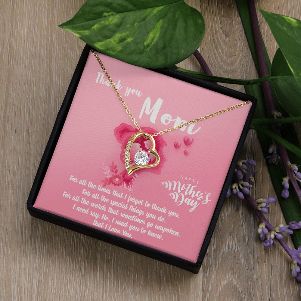 Mom Necklace Gifts for Mom from Daughter to Mom Gifts for Mothers Day from Daughter, To My Mom Necklace from Daughter to Mom Birthday Gifts Necklace with Message Card and Gift Box5 Forever Love Necklace