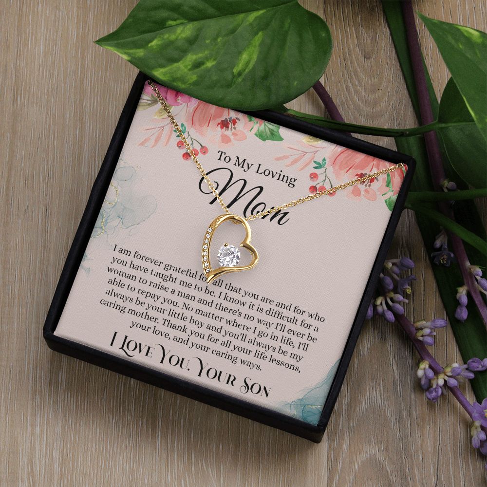 To My Loving Mom Necklace, Mom Gift From Son, Mom Necklace, Gift For Mom From Son, Mom Mother's Day Gift From Son, Mom Birthday Gift From Son, To My Mom Gift, Necklace for Women Forever Love Necklace
