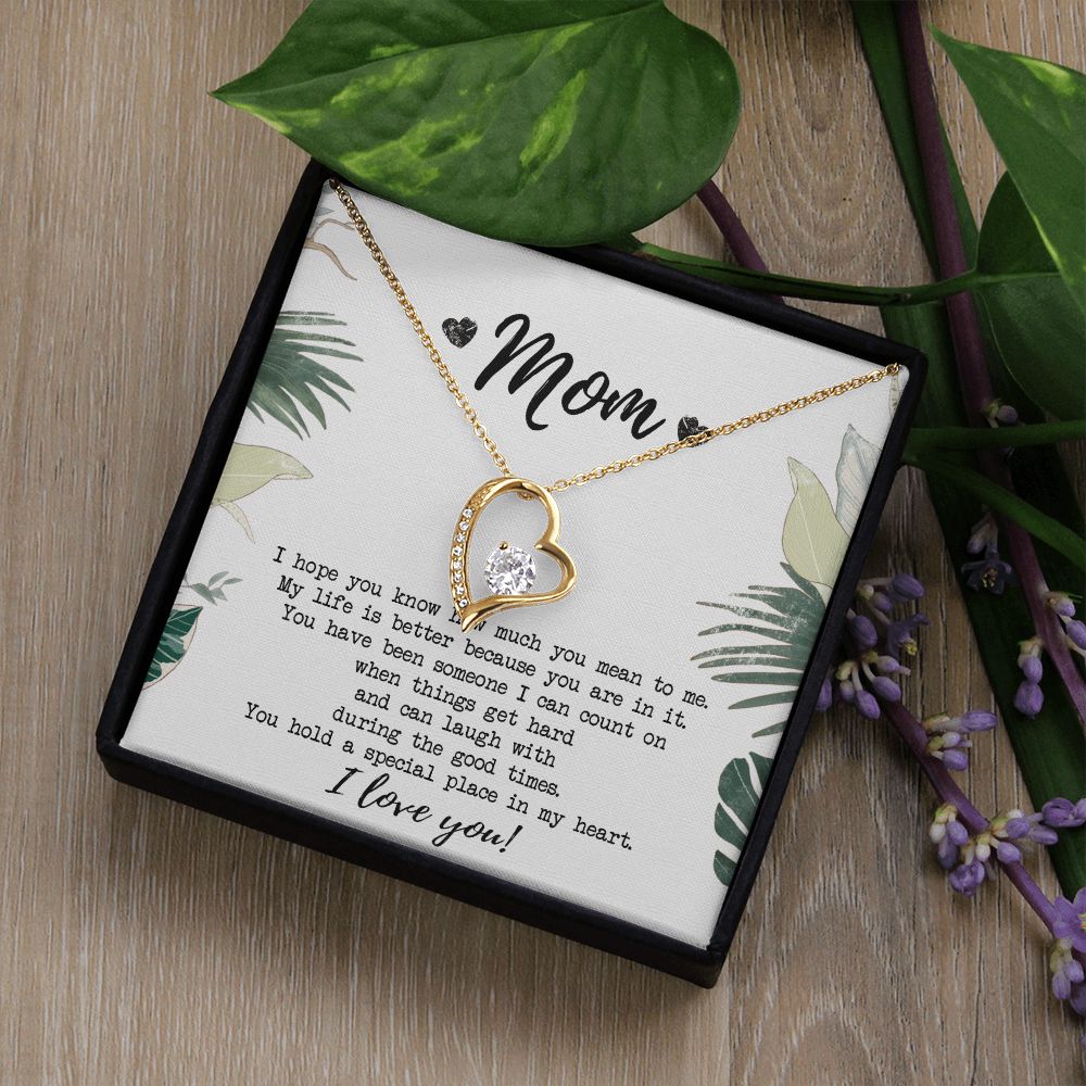 Mothers Day Gift, Gift for Mom, Birthday, Heart Necklace, Mother Daughter Necklace, Gifts for Mom from Daughter, from Son to Mom Forever Love Necklace