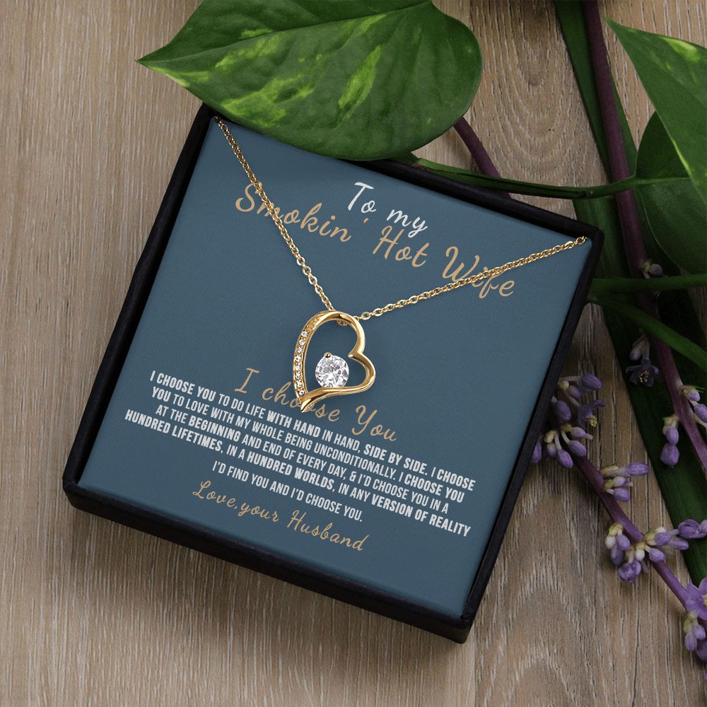 To My Wife Necklace from Husband, Personalized Necklace for Women, Luxury Necklace for Wife from Man Men, Wedding Anniversary Present For Wife, Beautiful Wife Jewelry Christmas Birthday Gift For Wife12 Forever Love Necklace