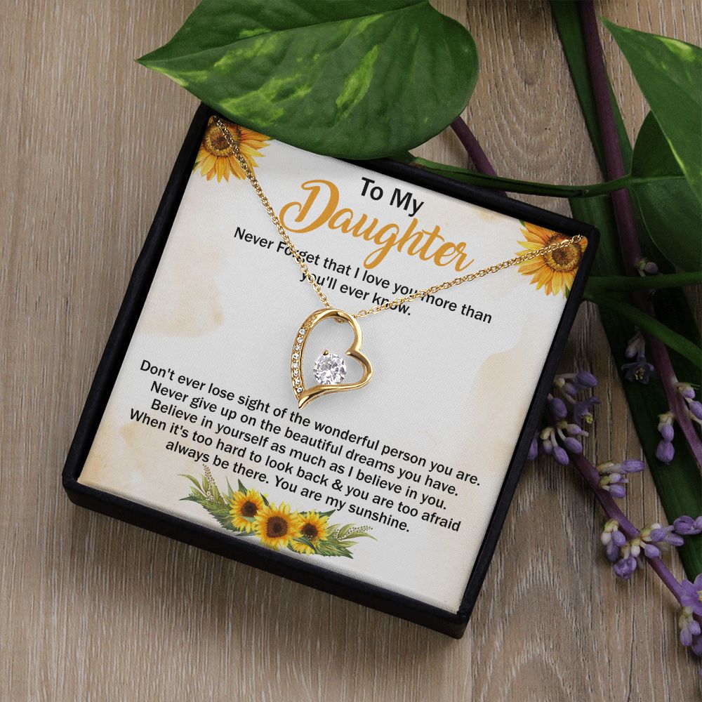 Mother Daughter Gift Ideas, To My Daughter Gift Necklace from Mom, Jewelry Pendant Present for Daughter, Birthday Christmas Gift Graduation Gifts for Daughters, Mother and Daughter Necklace 29 Forever Love Necklace