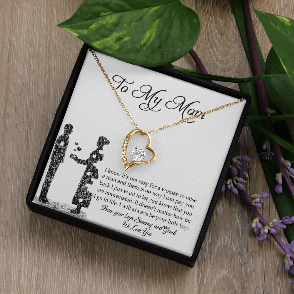 To My Mom Necklace, Gift For Mom, Mother's Day Gift from Son, Mom Jewelry Gift for Mothers Day, Birthday Gift for Mother, Moms Gift from Daughter Son, Necklace for Mom Mother Forever Love Necklace