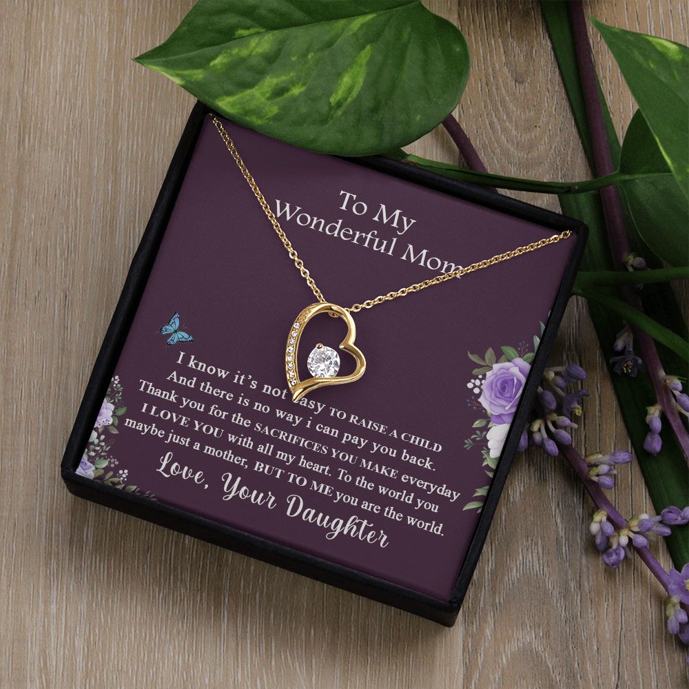 Mom Necklace Gifts for Mom from Daughter to Mom Gifts for Mothers Day from Daughter, To My Mom Necklace from Daughter to Mom Birthday Gifts Necklace with Message Card and Gift Box2231 Forever Love Necklace