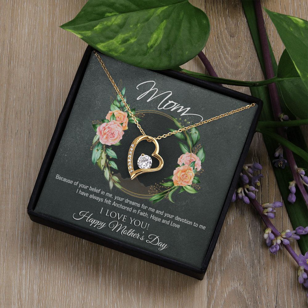 To My Mom Flower Necklace Pendant Gift From Daughter Your Belief In Me With Message Card Gift For Mom Forever Love Necklace