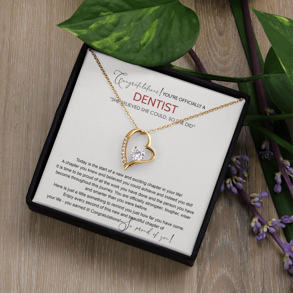 Dentist Graduation Gift Necklace, Dental Student Graduation Gift, Doctor of Dental Medicine Graduate, Dentist Jewelry Dentist Necklace For Daughter Sister Necklace For Her Granddaughter Forever Love Necklace