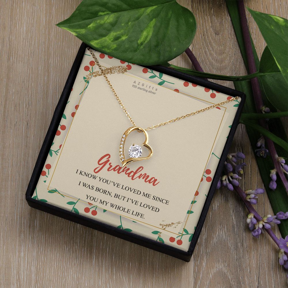 To My Grandma Necklace, Gift for Grandmother Necklace, Mothers Day Gift For Grandma Nana, Grandma Jewelry From Grandchildren GrandKids , Jewelry Box Gift For Grandma Grandmother15 Forever Love Necklace