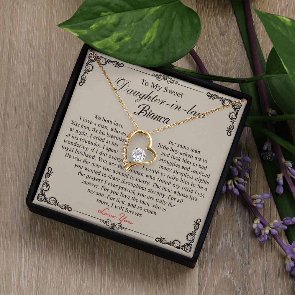 Daughter In Law Gifts Ideas, Daughter In Law Necklace, Gifts For Future Daughter In Law, Daughter In Law Birthday Gifts, Daughter-in-law Gifts From Mother In Law, Birthday Gifts For Daughter4 Forever Love Necklace