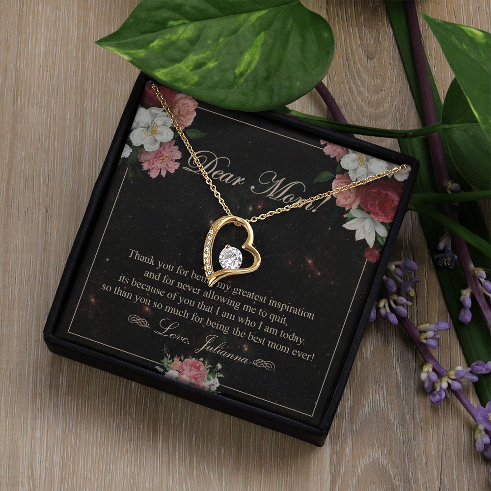 To My Mom Necklace, Gift For Mom On Mother's Day Thank You Mom Gifts From Kids Mom Julianna Forever Love Necklace