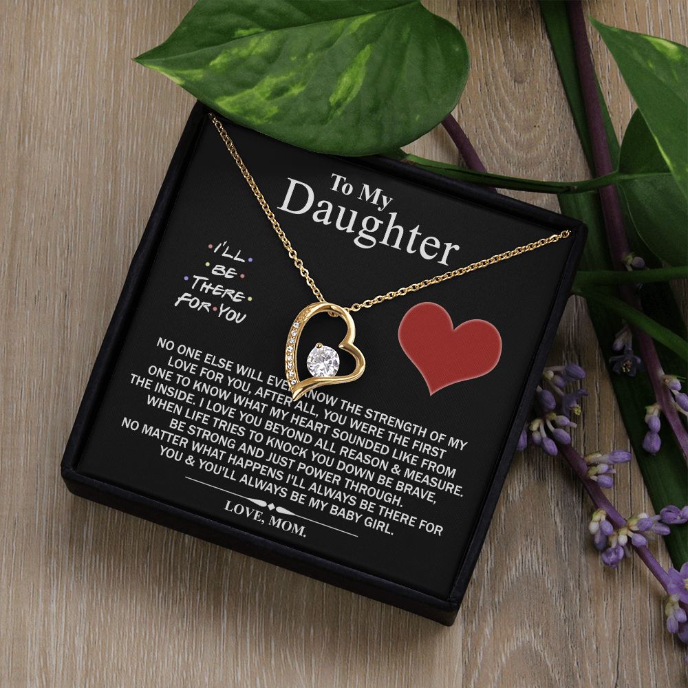 Mother Daughter Gift Ideas, To My Daughter Gift Necklace from Mom, Jewelry Pendant Present for Daughter, Birthday Christmas Gift Graduation Gifts for Daughters, Mother and Daughter Necklace 2138 Forever Love Necklace