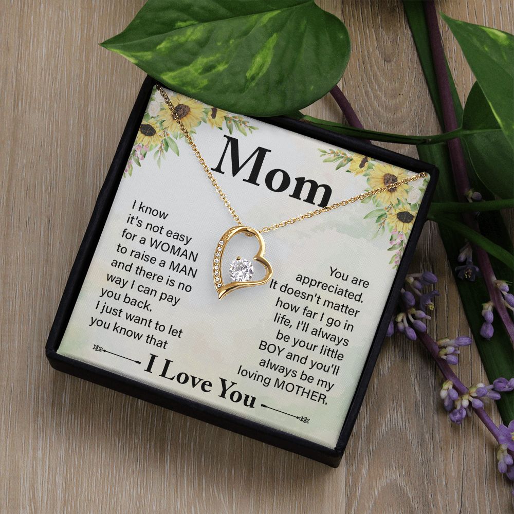 To My Mom Necklace, Gift For Mom, Mother's Day Gift from Daughter, Mom Jewelry Gift for Mothers Day, Birthday Gift for Mother, Moms Gift from Daughter Son, Necklace for Mom Mother 20 Forever Love Necklace