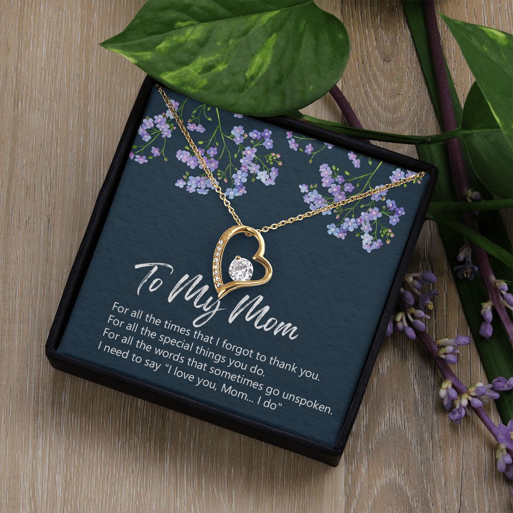 To My Mom Necklace Jewelry Gift, Birthday Gift For Mom, Mother's Day Gift For Mom, Message Card Jewelry Gift For Mom, Meaningful Mom Gift Forever Love Necklace