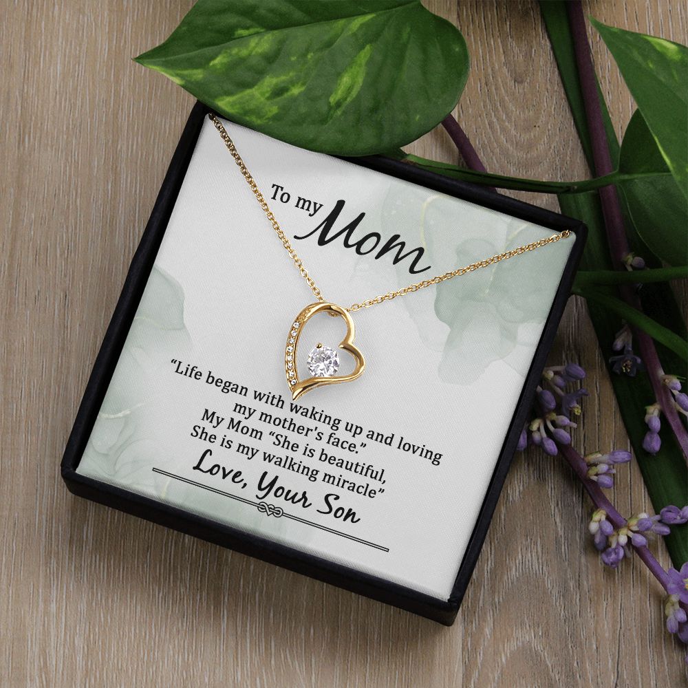 Mom Necklace Gifts for Mom from Daughter to Mom Gifts for Mothers Day from Daughter, To My Mom Necklace from Daughter to Mom Birthday Gifts Necklace with Message Card and Gift Box20 Forever Love Necklace