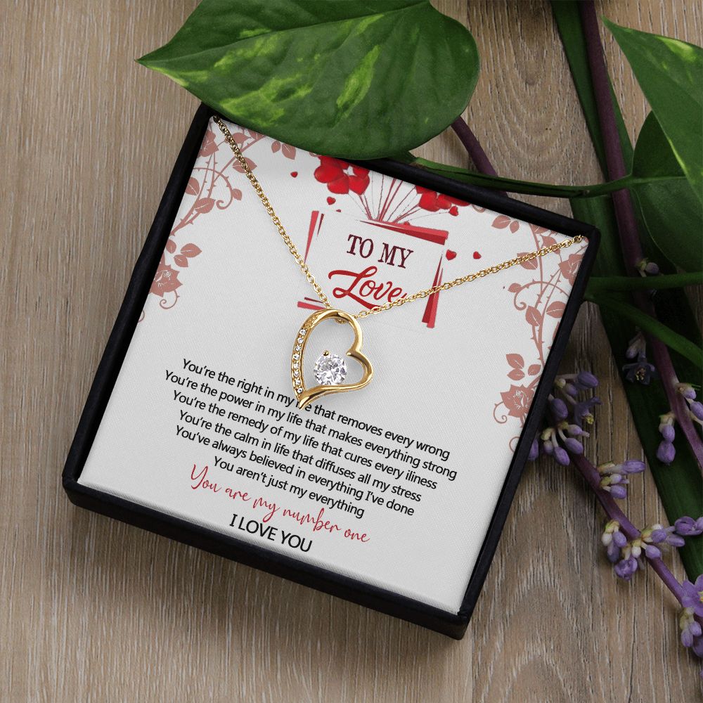 To My Love Interlocking Hearts Necklace With Box Message Card, Gift For My Love Forever Love Necklace