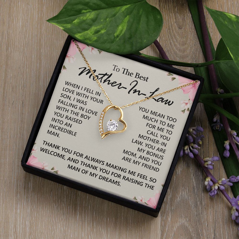 Mother in Law Necklace, Jewelry for Women, Future Mother in Law Gifts from Daughter in Law, Mother of Bride Gifts For Mother in Law, Birthday Gifts For Mother In Law From Daughter In Law12 Forever Love Necklace