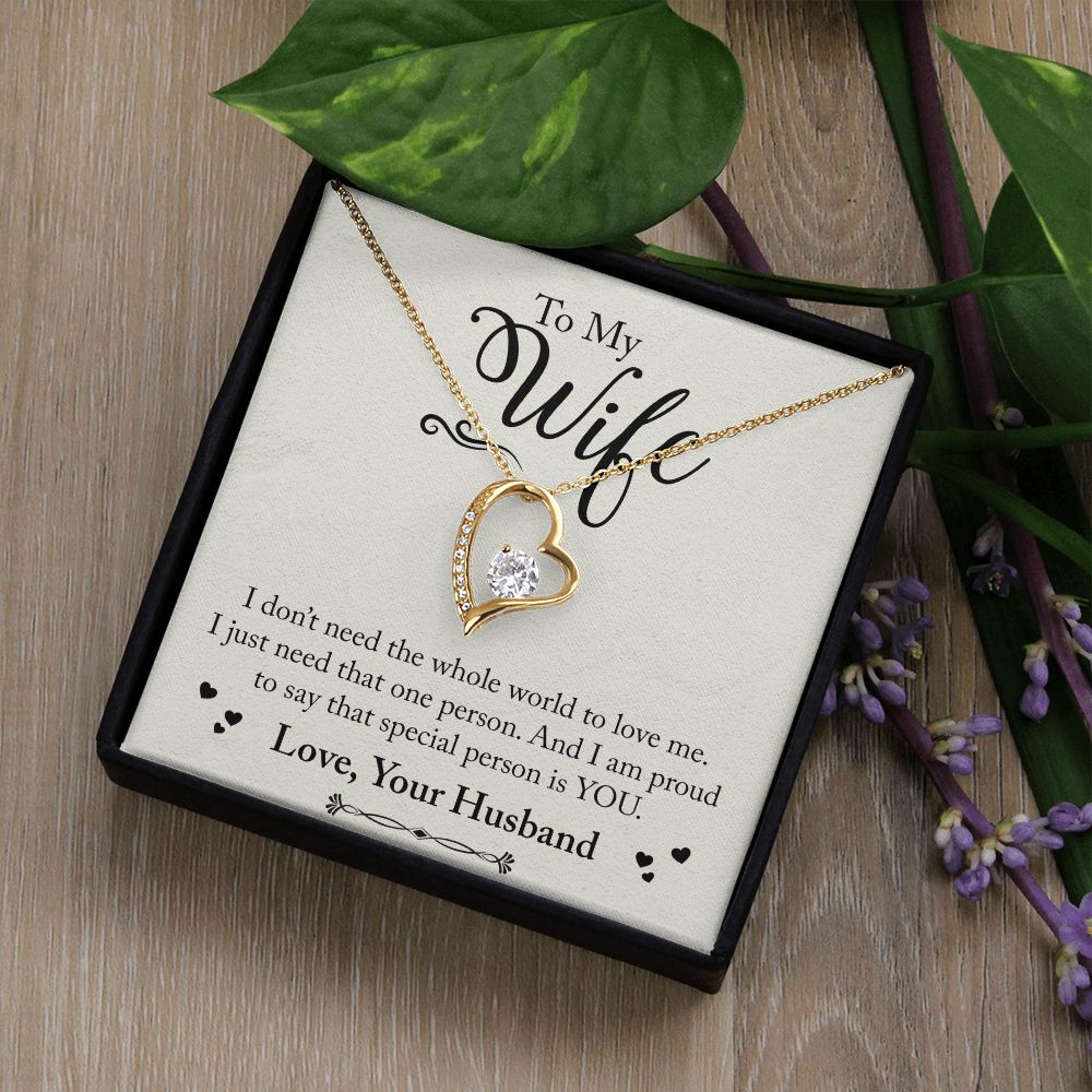 To My Wife Necklace from Husband, Personalized Necklace for Women, Luxury Necklace for Wife from Man Men, Wedding Anniversary Present For Wife, Beautiful Wife Jewelry Christmas Birthday Gift For Wife24 Forever Love Necklace
