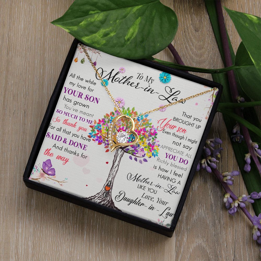 To My Mom Tree Necklace Pendant Gift From Daughter In Law Necklace Said And Done Gift For To Mom Happy Mother's Day Mother In Law Gift On Birthday Anniversary Gift 30821 Forever Love Necklace