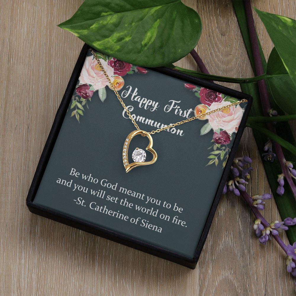 First Communion Necklace, First Communion Gift, First Holy Communion, 1st Communion, Gifts For Girl First Communion Congrats Graduation Pendants Gift For Daughter, Granddaughter, Niece Forever Love Necklace