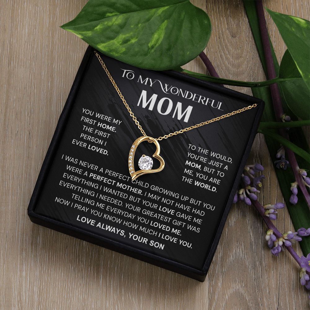 To My Wonderful Mom Necklace, Mom From Son Gift, Gift for Mother's Day From Son, Gift for Mom, Mother Gift from Son Necklace, Son to Mom Gifts, Mom gifts, Mothers Day Gift From Son Forever Love Necklace