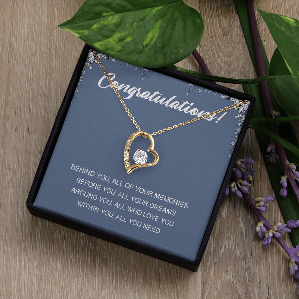 Graduation Gift Necklace for Girls College, High School, Love Knot Necklace Congrats Graduation Pendants Gift For Daughter, Granddaughter, Niece, Sister Forever Love Necklace