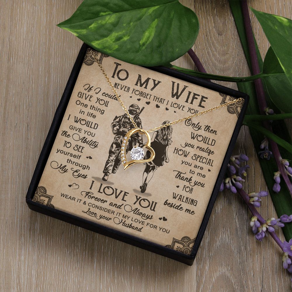 Birthday Gifts For Wife, Necklace Gifts For Wife From Husband, To My Wife Jewelry For Women , To My Wife Necklace  from Husband Wedding Anniversary Present For Wife, Beautiful Wife Jewelry Christmas20 Forever Love Necklace