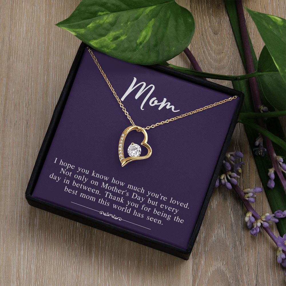 Mom Necklace Gifts for Mom from Daughter to Mom Gifts for Mothers Day from Daughter, To My Mom Necklace from Daughter to Mom Birthday Gifts Necklace with Message Card and Gift Box2239 Forever Love Necklace