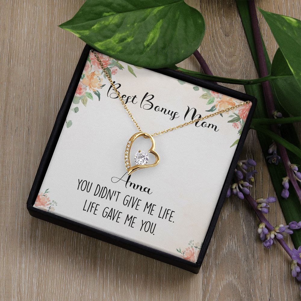 To My Stepmom Necklace from Stepdaughter Birthday Gifts for Stepmom Stepmother Gifts for Second Mom Gifts for Stepmom from Bonus Daughter Stepmom Gifts for Birthday Mothers Day 301 Forever Love Necklace