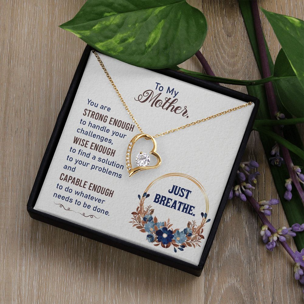 To My Mother Necklace Pendant Gift From Daughter In Law Necklace Strong Enough Gift For To Mom Happy Mother's Day Mother In Law Gift On Birthday Anniversary Gift 30821 Forever Love Necklace