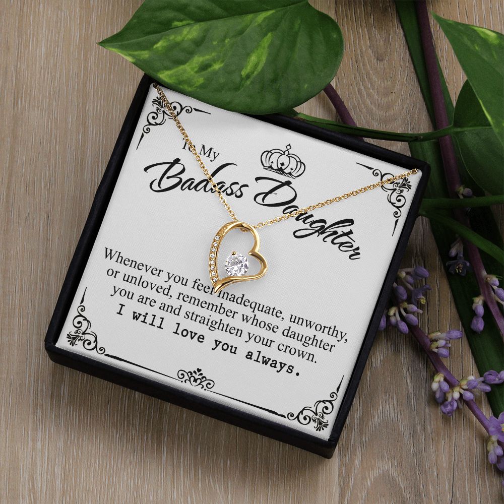 Bonus Daughter Gifts From Stepdad, Step Daughter Gifts From Stepmom, Stepdaughter Gifts From Stepdad, Father Stepdaughter Necklace, To My Bonus Daughter Necklaces, Christmas Gifts For Bonus7 Forever Love Necklace