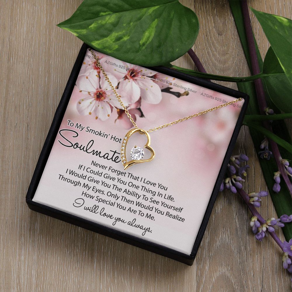 To My Smokin Hot Soulmate Necklace, Birthday Necklace For Wife, Anniversary Gift 2 Forever Love Necklace