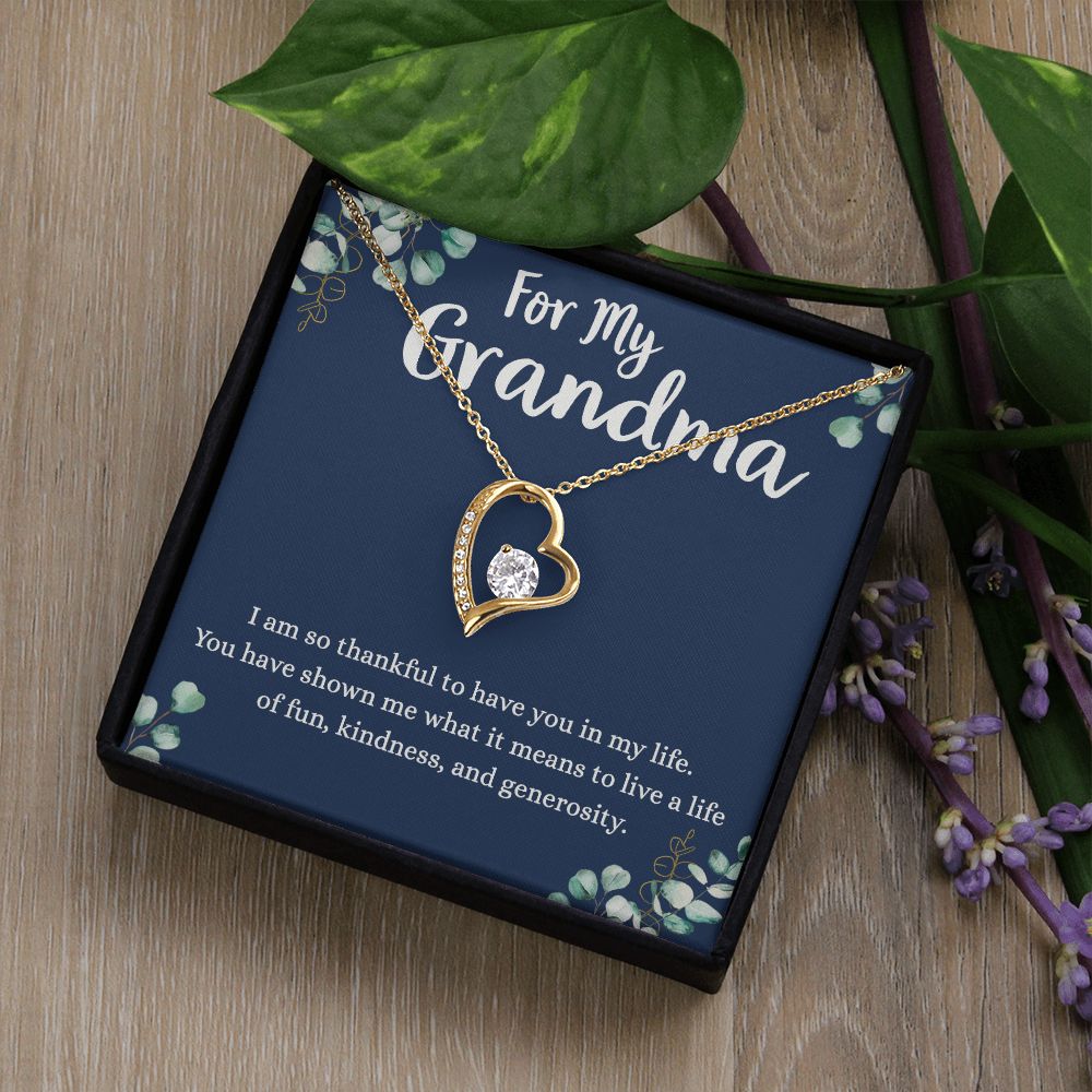 To My Grandma Necklace, Gift for Grandmother Necklace, Mothers Day Gift For Grandma Nana, Grandma Jewelry From Grandchildren GrandKids , Jewelry Box Gift For Grandma Grandmother4 Forever Love Necklace