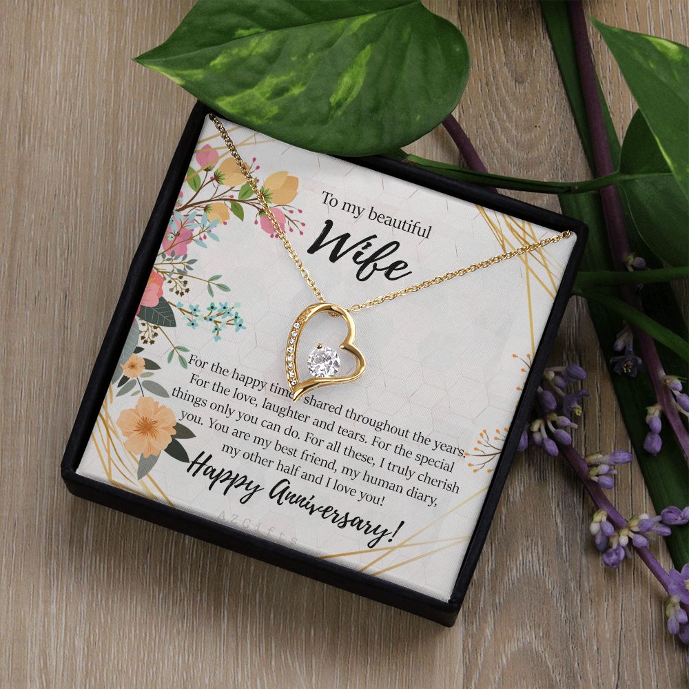 To My Wife Necklace from Husband, Personalized Necklace for Women, Luxury Necklace for Wife from Man Men, Wedding Anniversary Present For Wife, Beautiful Wife Jewelry Christmas Birthday Gifts For Wife8 Forever Love Necklace