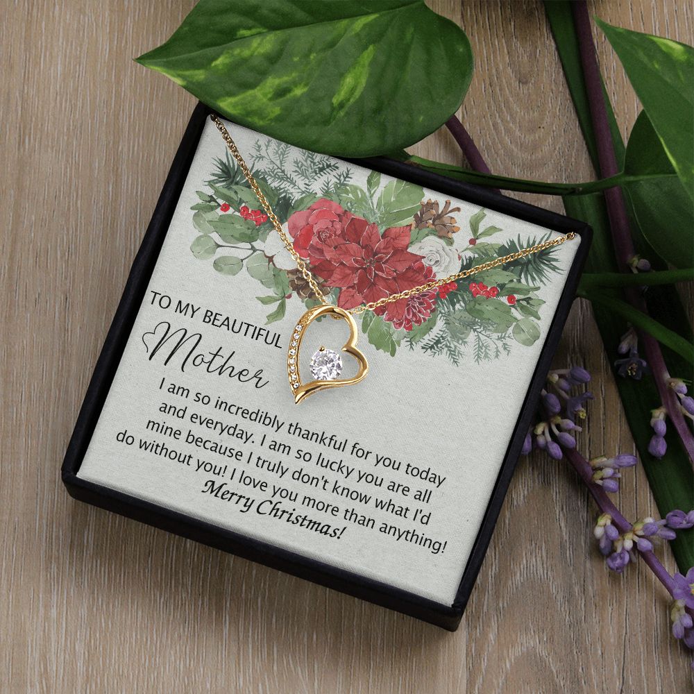 To My Mother Necklace from Daughter Pendant for Mom Christmas Pendant Inspirational Gift from Son to Mom Personalized Necklace Gift for Mother Fiance Christmas Present from Child 301 Forever Love Necklace