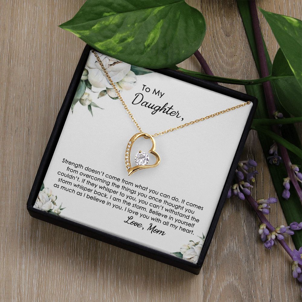 Mother Daughter Gift Ideas, To My Daughter Gift Necklace from Mom, Jewelry Pendant Present for Daughter, Birthday Christmas Gift Graduation Gifts for Daughters, Mother and Daughter Necklace 2140 Forever Love Necklace