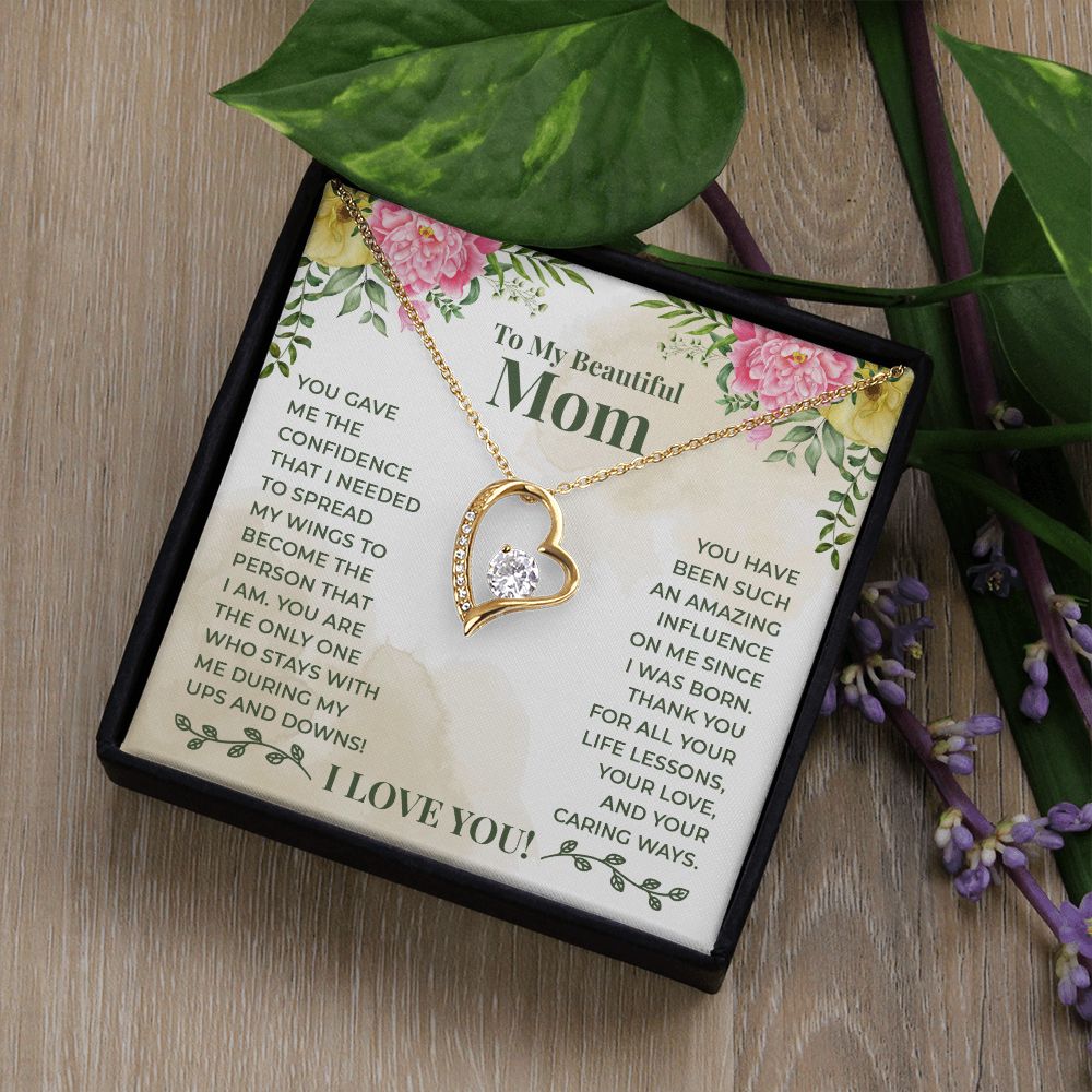 Mom Necklace Gifts for Mom from Daughter to Mom Gifts for Mothers Day from Daughter, To My Mom Necklace from Daughter to Mom Birthday Gifts Necklace with Message Card and Gift Box22 Forever Love Necklace
