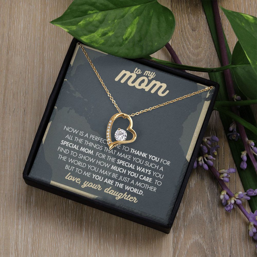 Mom Necklace Gifts for Mom from Daughter to Mom Gifts for Mothers Day from Daughter, To My Mom Necklace from Daughter to Mom Birthday Gifts Necklace with Message Card and Gift Box2237 Forever Love Necklace