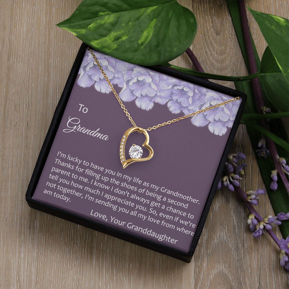 To My Grandma Necklace, Gift for Grandmother Necklace, Mothers Day Gift For Grandma Nana, Grandma Jewelry From Grandchildren GrandKids , Jewelry Box Gift For Grandma Grandmother21 Forever Love Necklace
