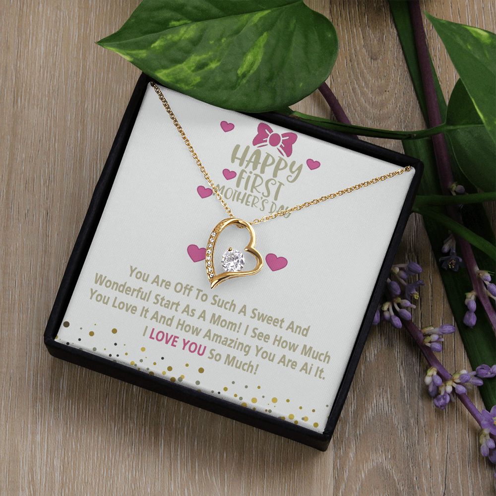Mom Necklace Gifts for Mom from Daughter to Mom Gifts for Mothers Day from Daughter, To My Mom Necklace from Daughter to Mom Birthday Gifts Necklace with Message Card and Gift Box15 Forever Love Necklace